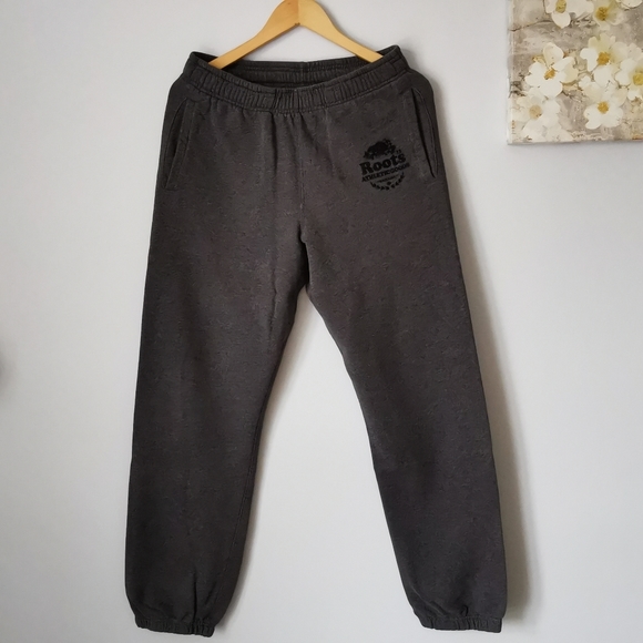 Roots Men's sweatpants Jogger Dark Gray Size XS - Picture 2 of 4